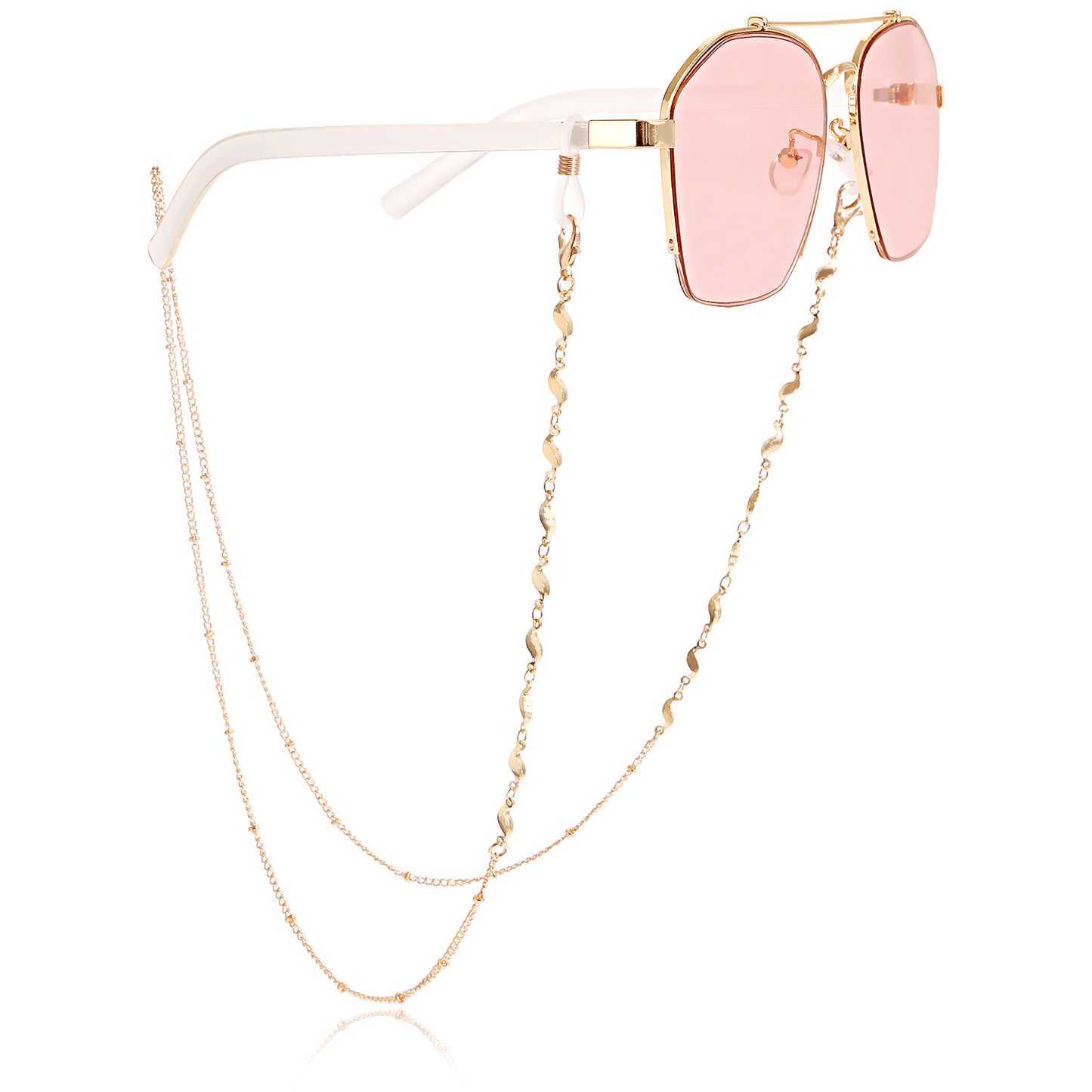 Mask hanging chain Glasses chain Butterfly aircraft chain Disc mask chain Peach heart metal glasses chain