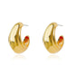 Ins geometric C-shaped hoop earrings female retro exaggerated personality metal braided earrings punk hip-hop earrings