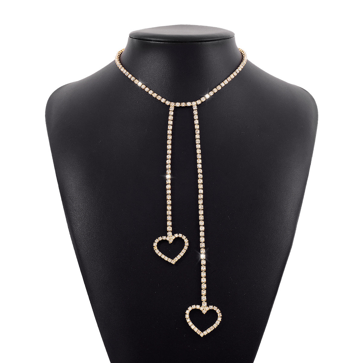 N1727 Niche Fairy Necklace Claw Chain Rhinestone Tassel Butterfly Heart Necklace Fashion Pendant