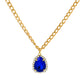 Retro micro-inlaid zircon water drop pendant necklace niche design light luxury rhinestone clavicle chain necklace female
