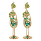 E9513 Fashion Personality Trend Goblet Stud Earrings Creative Design Geometric Diamond Earrings