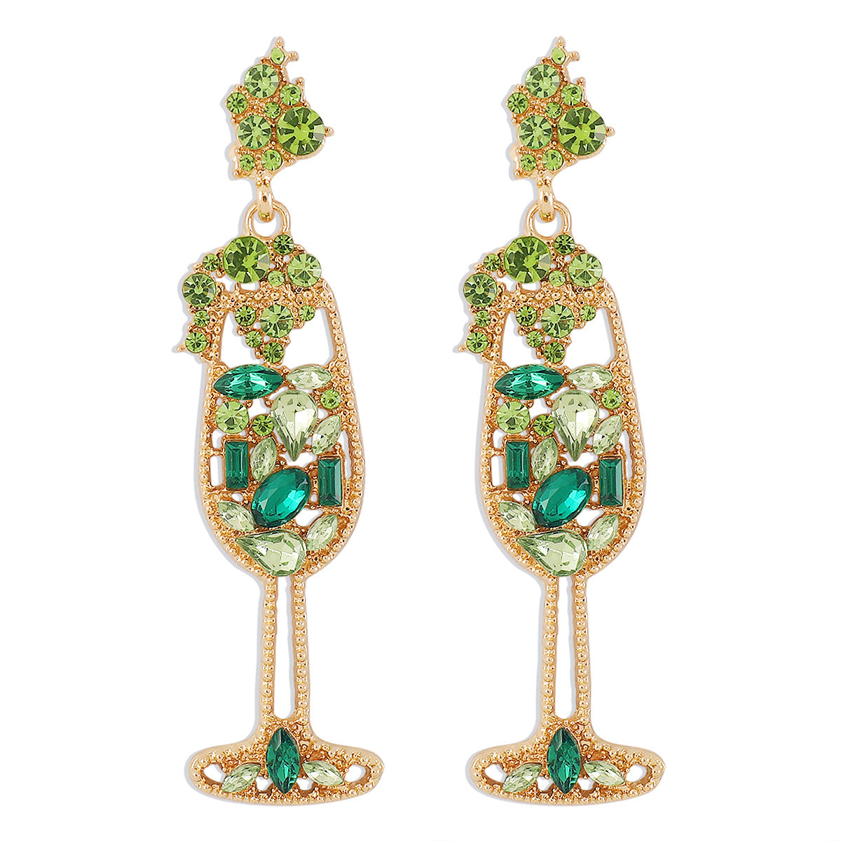 E9513 Fashion Personality Trend Goblet Stud Earrings Creative Design Geometric Diamond Earrings