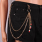 ins Harajuku personality street Halloween disco snowman ornaments multi-layer pants chain original
