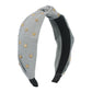 F382 Fashion Fabric Temperament Headband Simple Elegant Sweet Knotted Hair Accessories Solid Color Retro Headband Women