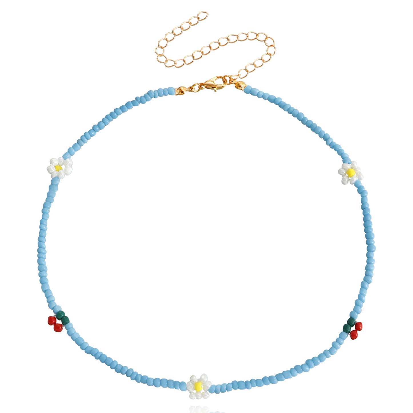 Jewelry Bohemian Color Small Rice Beads Small Daisy Clavicle Necklace Female Handwoven Necklace