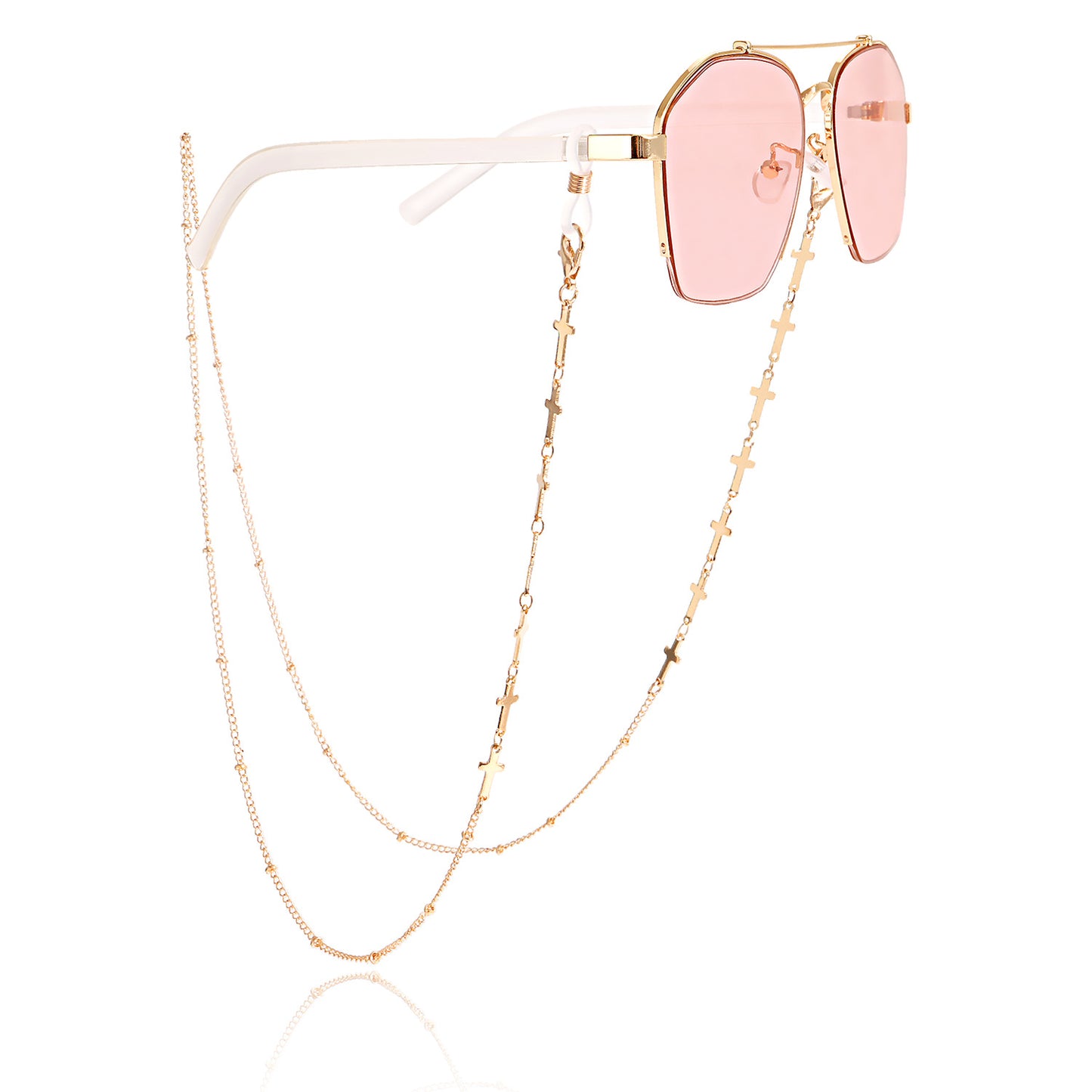 Mask hanging chain Glasses chain Butterfly aircraft chain Disc mask chain Peach heart metal glasses chain