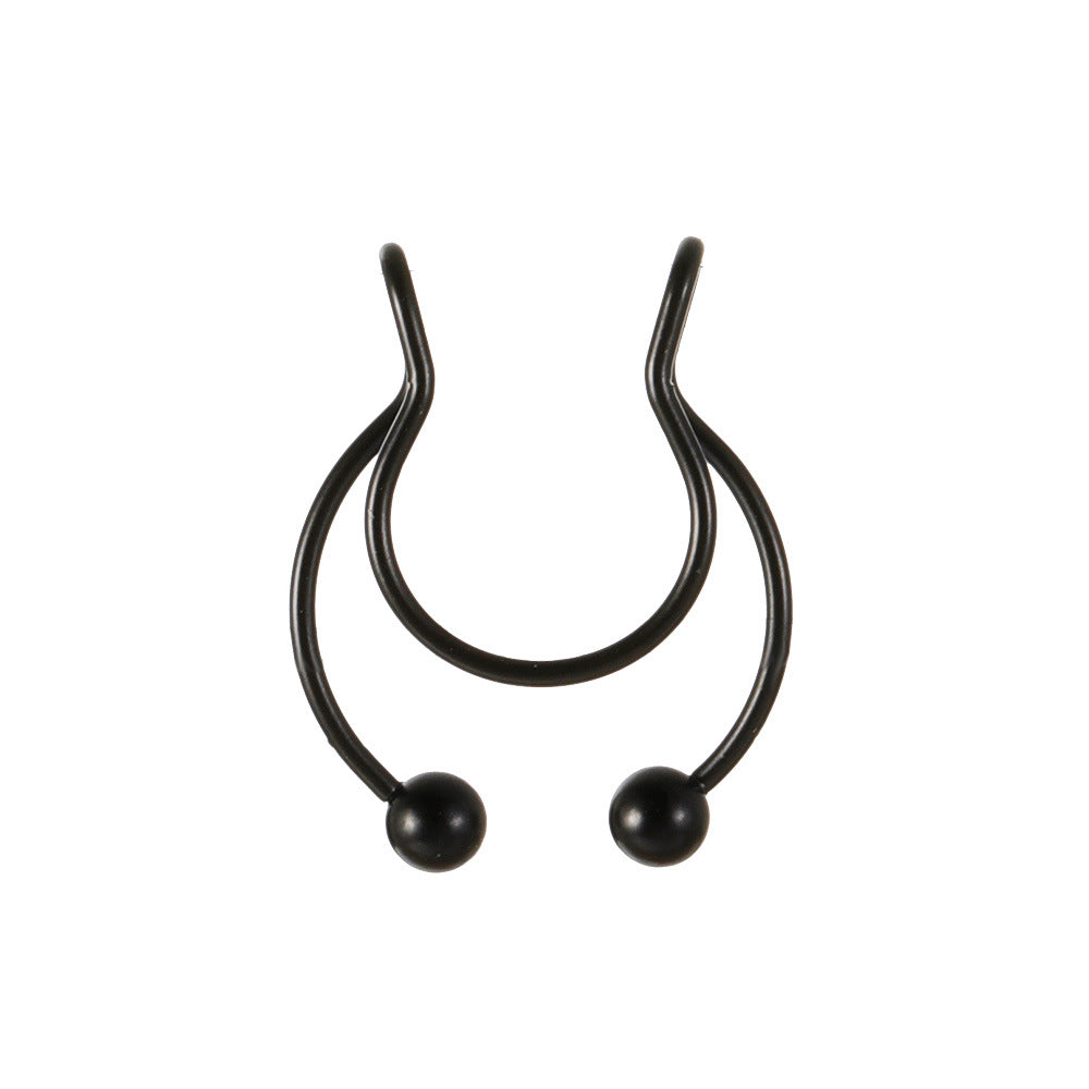 Stainless steel nose clip ins U-shaped non-perforated nose nail nose ring piercing jewelry for men and women