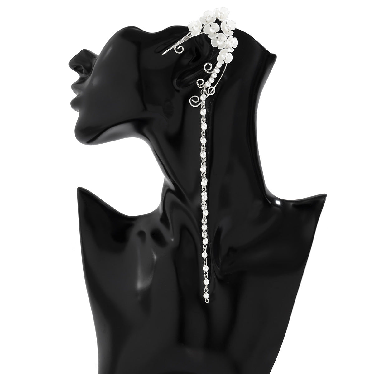 Retro temperament no ear piercing flower tassel ear bone clip female small crowd simple and irregular leaves branches and tendrils ear hanging
