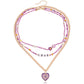 Jewelry Bohemian multi-layer color rice bead letters dripping oil painted love necklace female choker