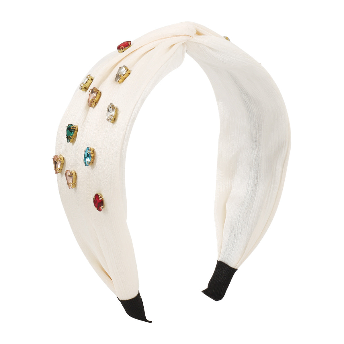 F4818 Jewelry Fabric Cross Color Diamond Fashion Headband Light Luxury Retro Palace Geometric Headband