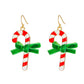 Christmas earrings ins creative cane Christmas gift bell Christmas tree earrings holiday gift