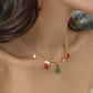 Jewelry Creative Diversified Christmas Tree Snowman Necklace Female Simple Imitation Pearl Drip Oil Star Necklace