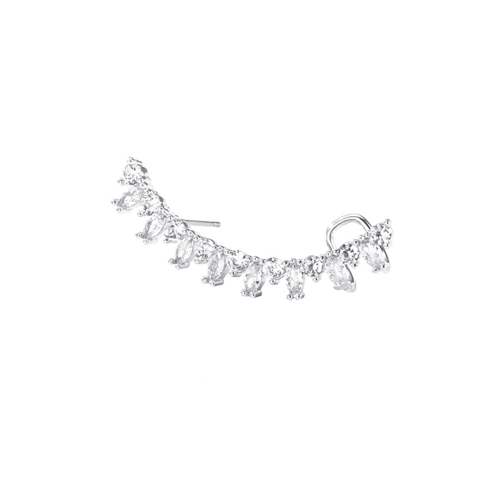 ins zircon ear bone clip fashion temperament niche design one-piece diamond ear clip personality ear stud earrings