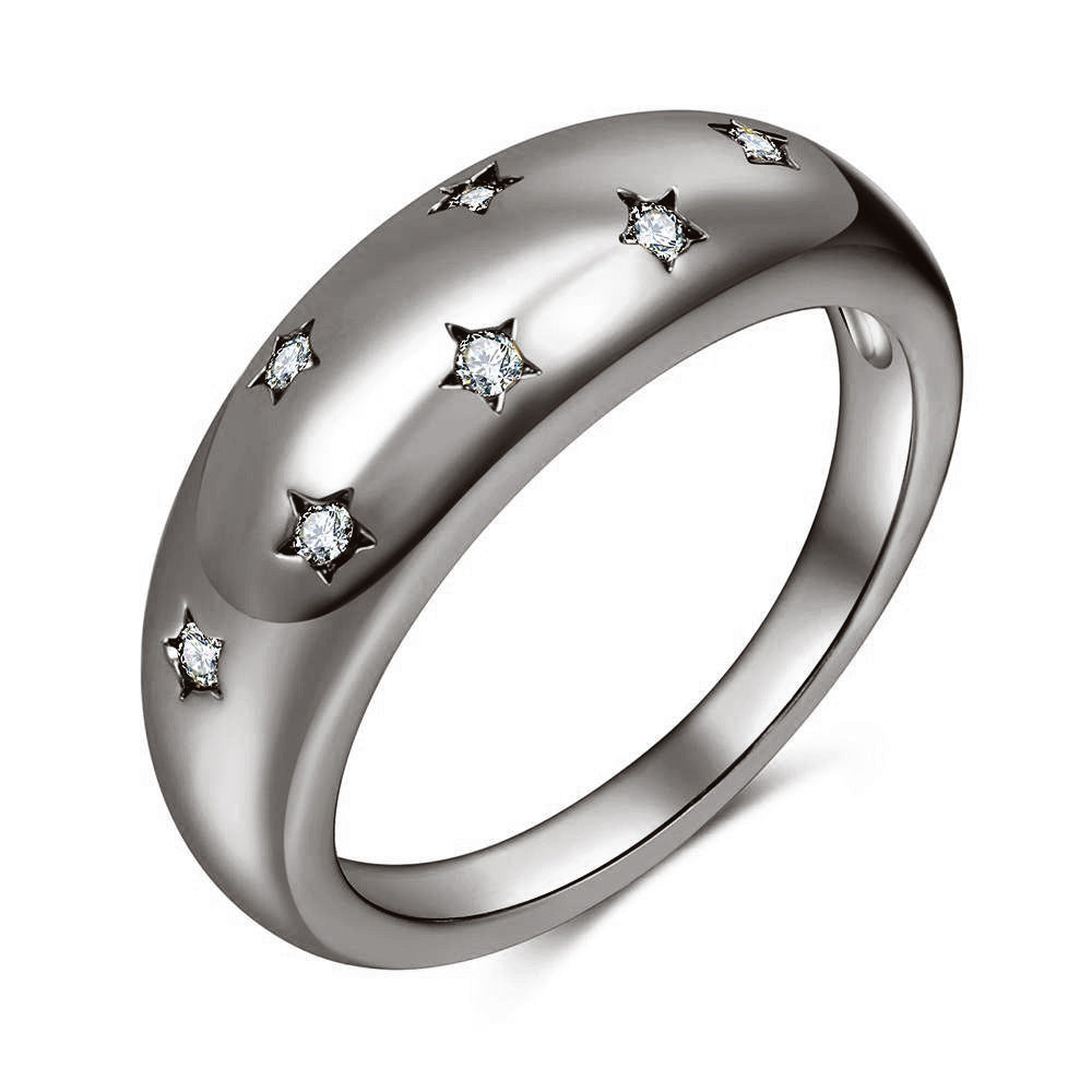 Ins cold zircon opening love ring super fairy fashion star letter hollow index finger ring net red