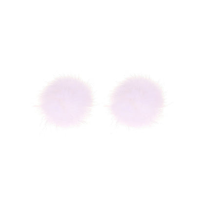 Fashion color fur ball earrings female autumn and winter personality mink plush ball earrings fresh and sweet earrings