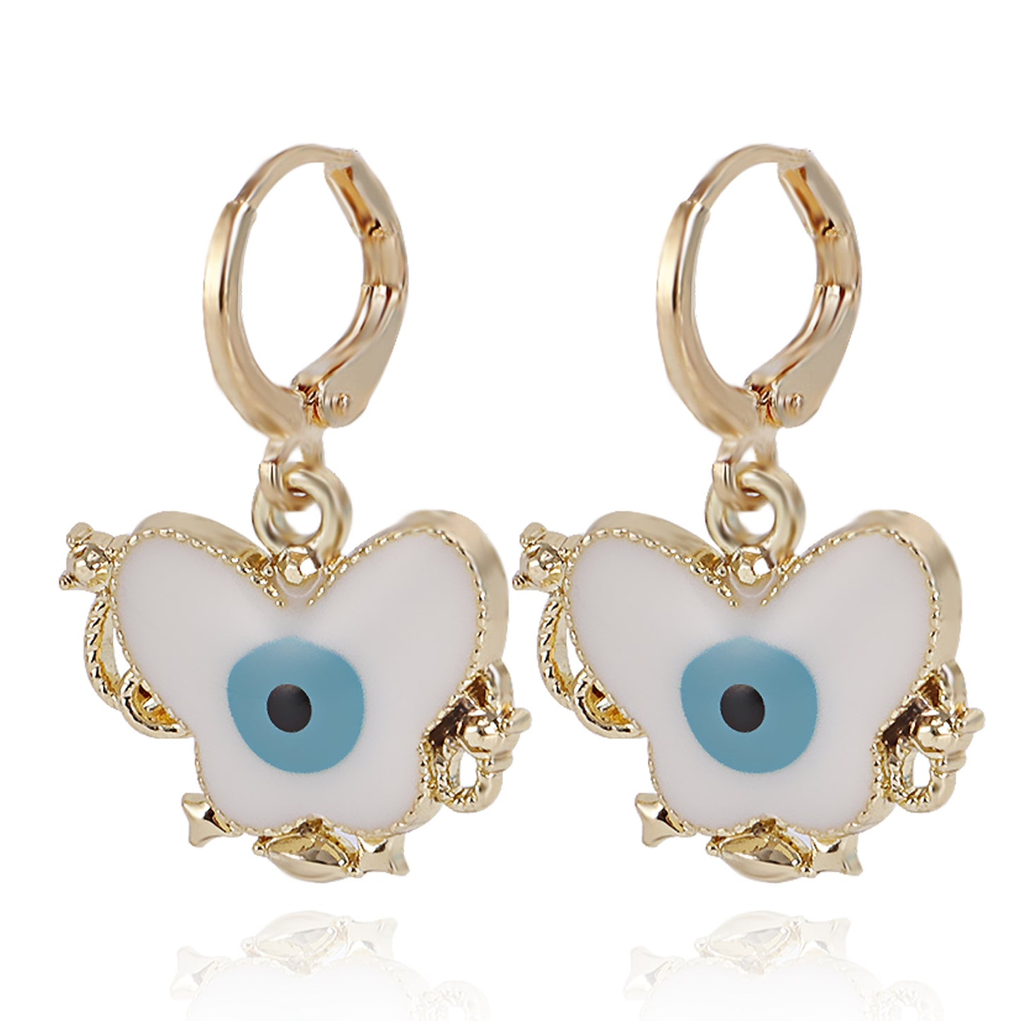 Jewelry ins color butterfly devil's eye pendant earrings female earrings high-end niche earrings