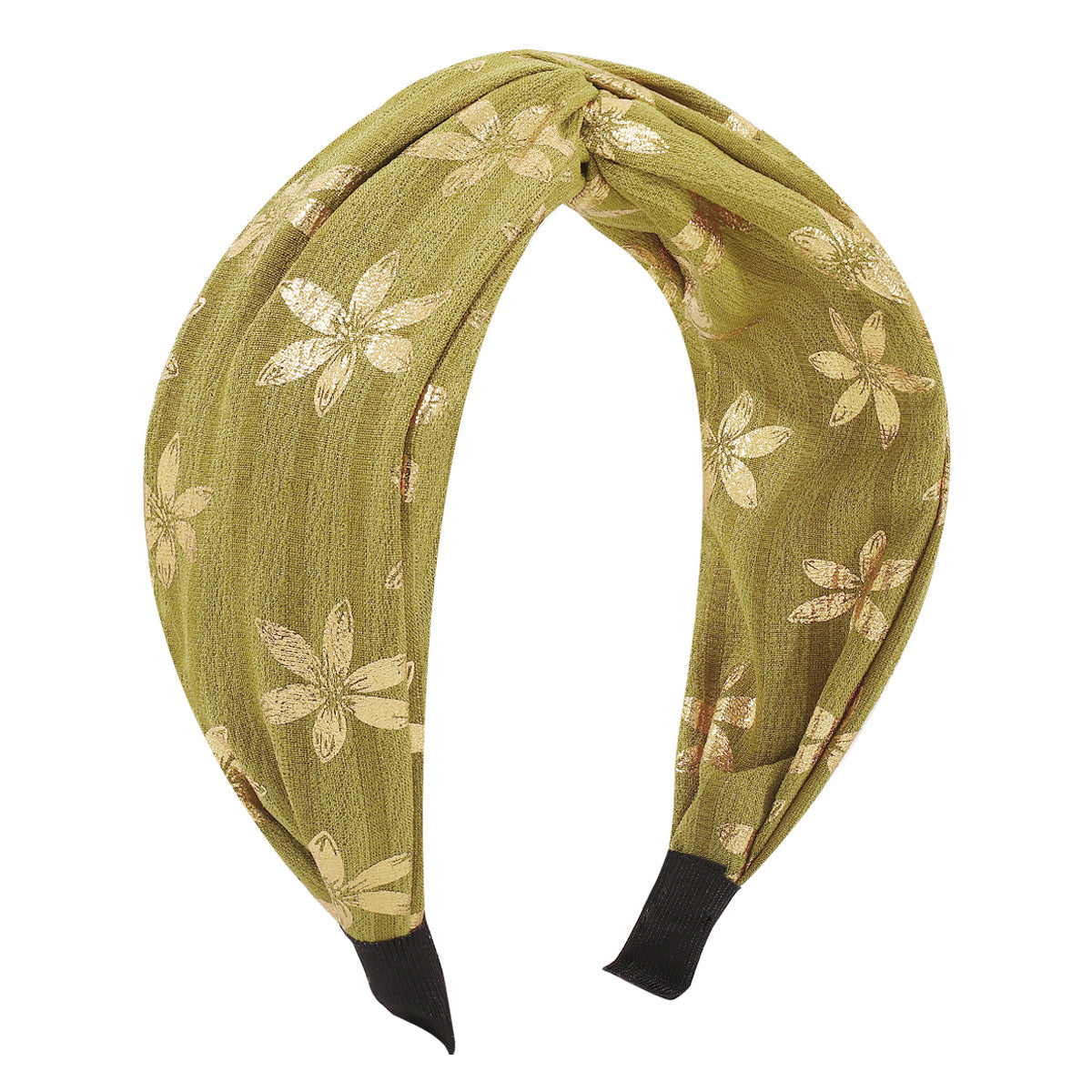 F594 Fabric Simple Retro Contrast Color Cross Knotted Headband Wide Side Sweet Going Out Non-slip Elegant Hairband Female