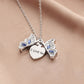 Women's Butterfly ILoveYou Heart Shape Album Box Pendant Necklace Jewelry
