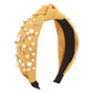 F57 creative waffle knotted pure color pearl rhinestone headband baroque net red nail beads wide-brimmed headband female
