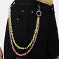 Street retro all-match ring accessories ins personality trend hip-hop fluorescent resin chain pants chain