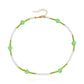Jewelry Bohemian colored rice beads imitation pearl smiley flower necklace choker necklace female