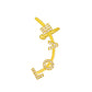 ins micro-inlaid zircon butterfly ear clip without ear hole fashion temperament star letter ear bone clip single earring