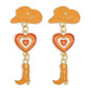 E1365 Popular Jewelry Modern Trendy Girl Earrings Hat Love Cowboy Boots Drip Oil Multilayer Earrings