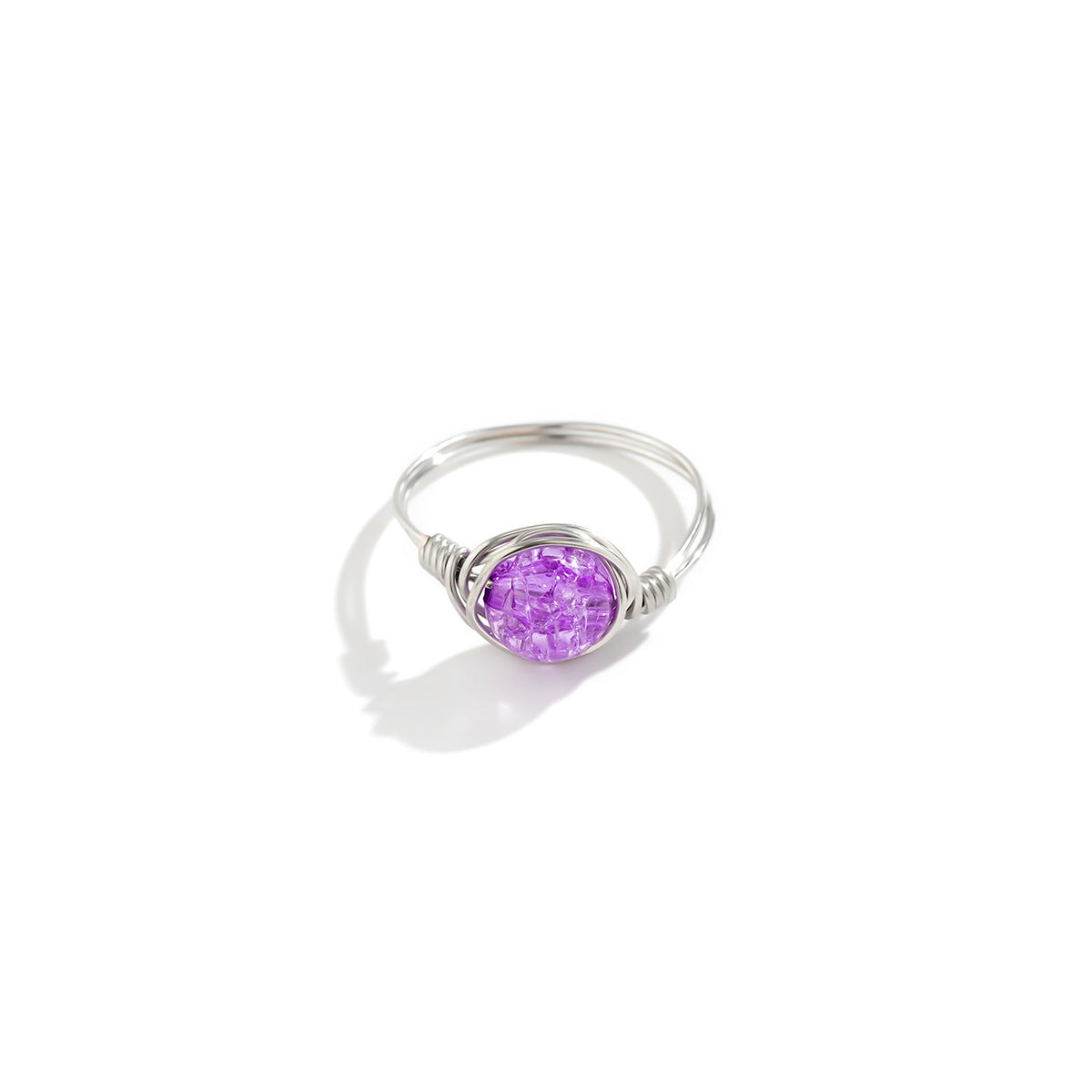 Jewelry Versatile Winding Metal Ring Hand Decoration Personality Simple Color Crack Bead Ring Female