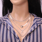 High-end multi-layer metal clavicle chain personality simple and indifferent peach heart moon pendant necklace
