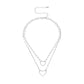 Jewelry fashion heart-shaped pendant trend female necklace double white pearl temperament popular