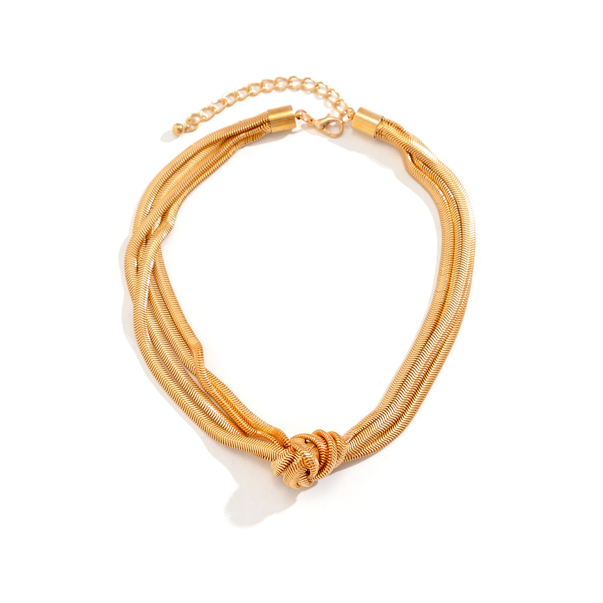 Jewelry metal texture knotted chain necklace female punk hip-hop geometric clavicle necklace
