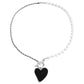 Jewelry trendy stitching half pearl twist chain black love mother-of-pearl necklace female sweater chain