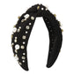 F484 Color Baroque Light Luxury Headband Pearl Rhinestone Temperament Geometric Fabric Elegant Ladies Headband