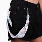 Retro pattern square scarf silk scarf trousers scarf street dance hip-hop small scarf vintage all-match trendy ins pants chain accessories