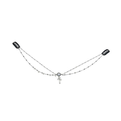 Exotic headdress Hanfu ancient hair ornament femininity forehead ornament crystal eyebrow pendant bridal head chain photo props