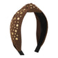 F5175 retro solid color knotted geometric headband round sequins personality simple and elegant pressure hair headband