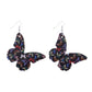 Jewelry double-sided printing butterfly leather earrings women's fashion ear hook combination earrings