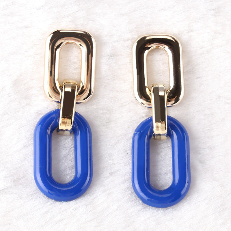 Jewelry Dongdaemun Element Resin Simple Earrings S925 Silver Needle Creative Temperament Earrings