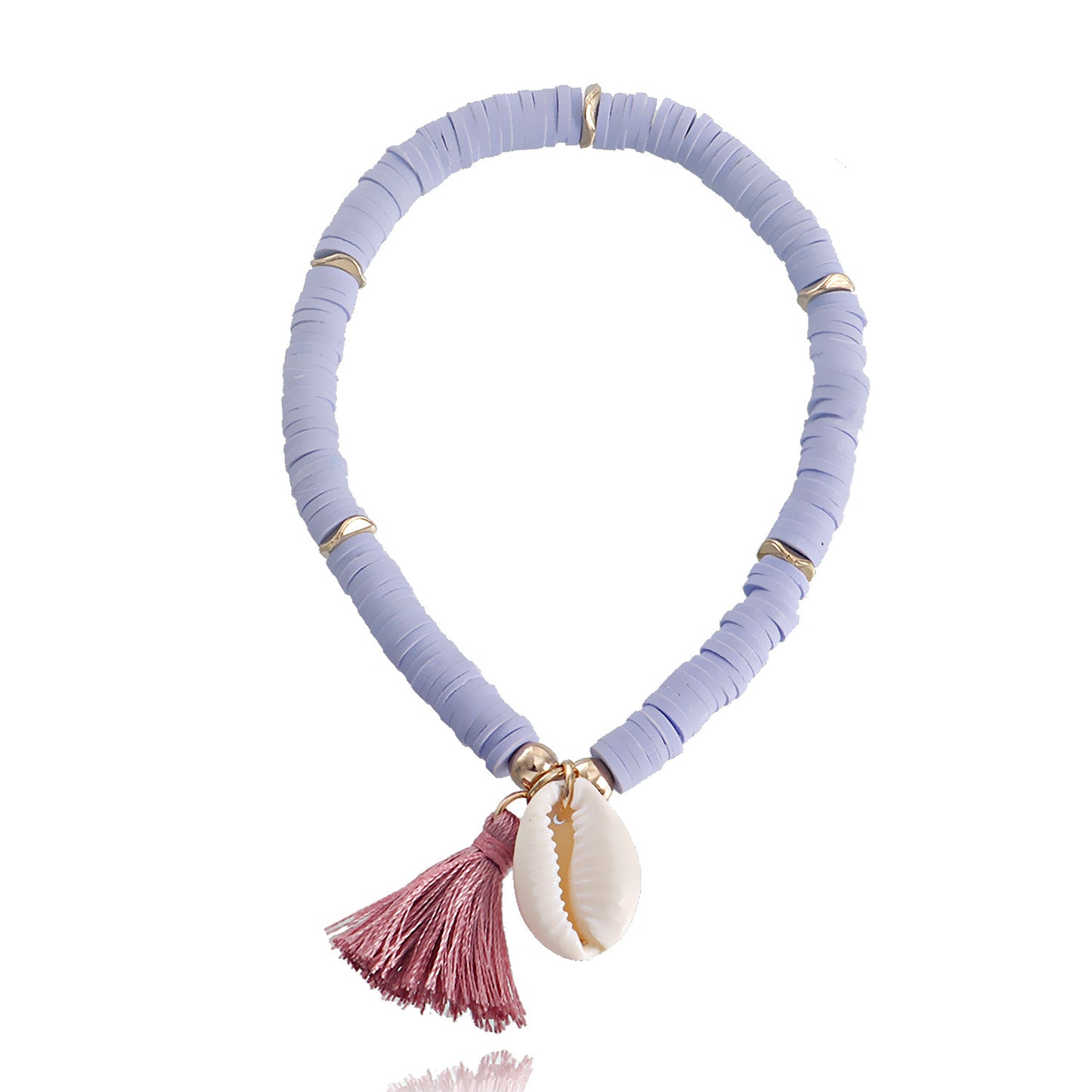 Jewelry beach color soft pottery shell tassel beaded bracelet female design sense niche