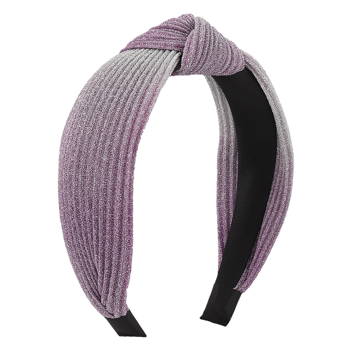 F5162 French light luxury creative tie-dye color contrast personality headband fabric knotted bright silk vertical pattern fashion headband female
