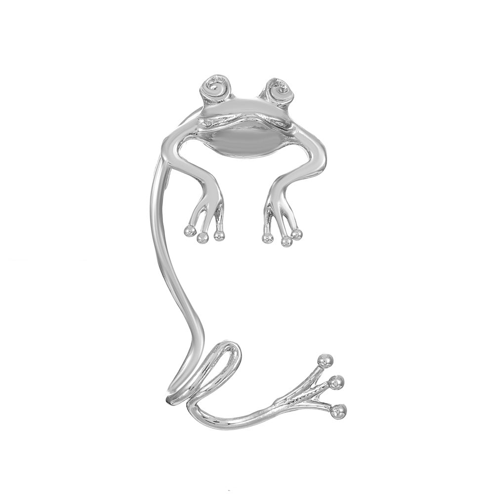 Fashion Metal Frog Holeless Ear Clip Ethnic Creative Retro Animal Ear Hanging Do Old Earrings Female