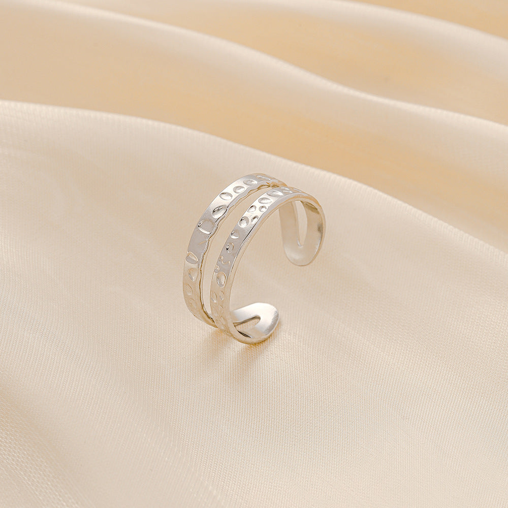 Fashion Simple Versatile Stainless Steel Ring Irregular Open Ring Ladies Ring Jewelry