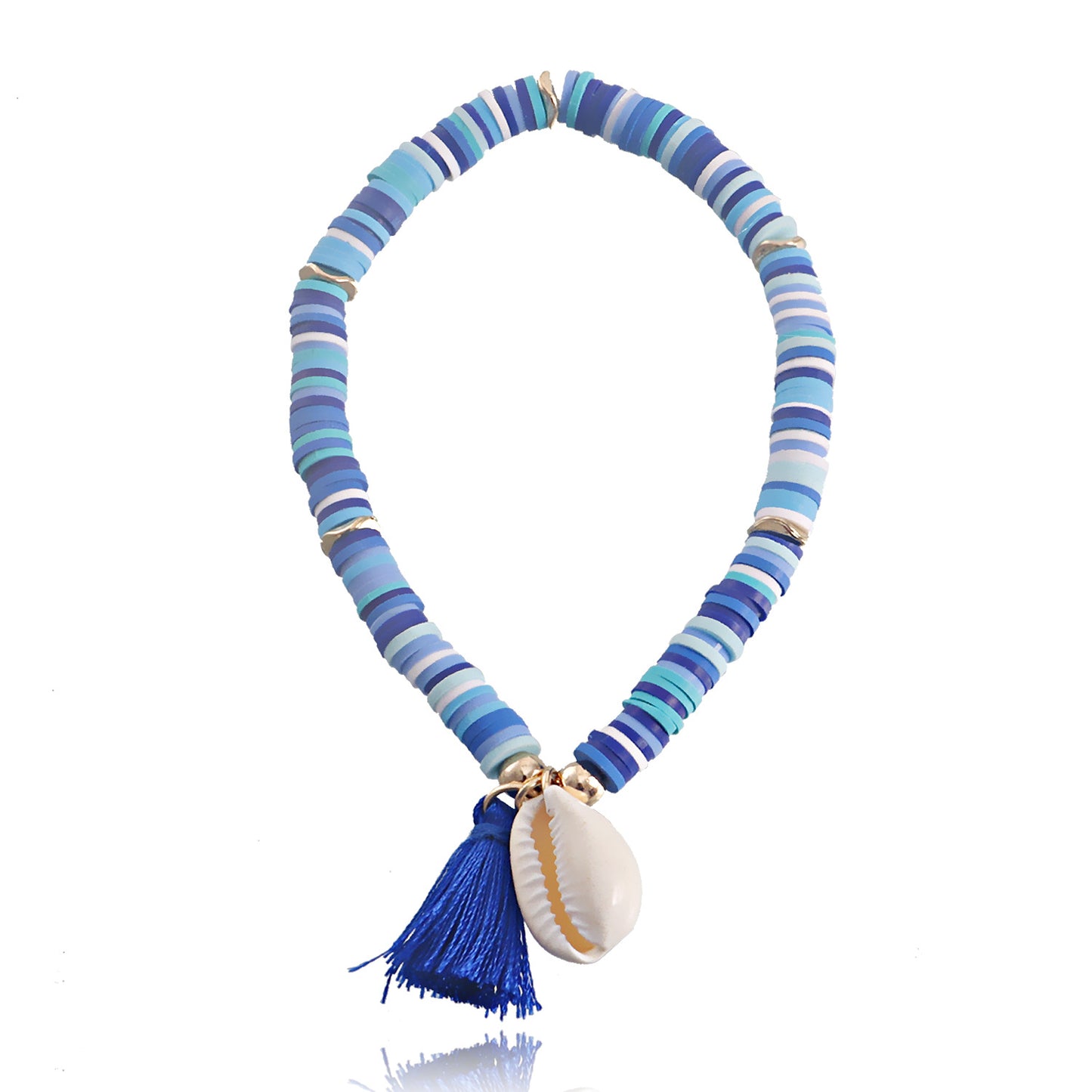 Jewelry beach color soft pottery shell tassel beaded bracelet female design sense niche