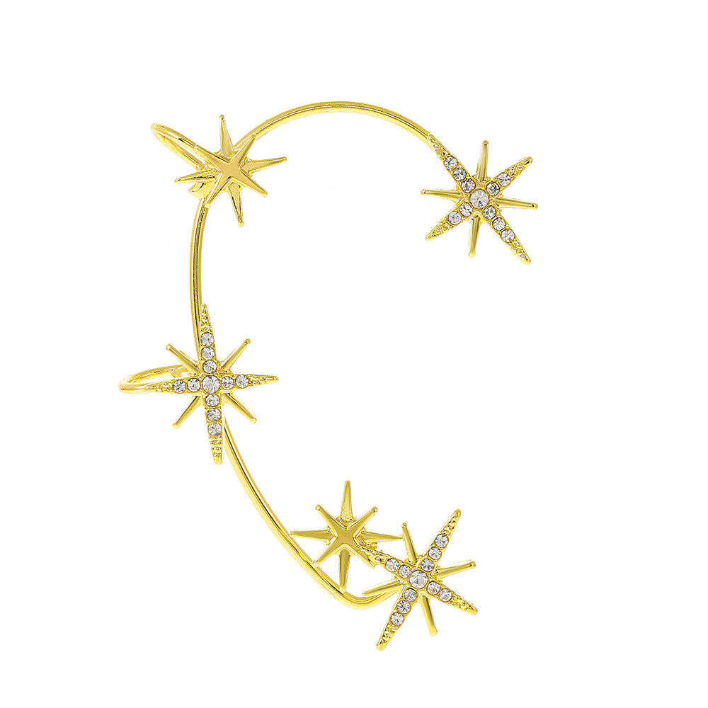 Ins diamond-studded butterfly ear hanger women without ear piercing butterfly ear bone clip fashion niche exaggerated wing ear clip