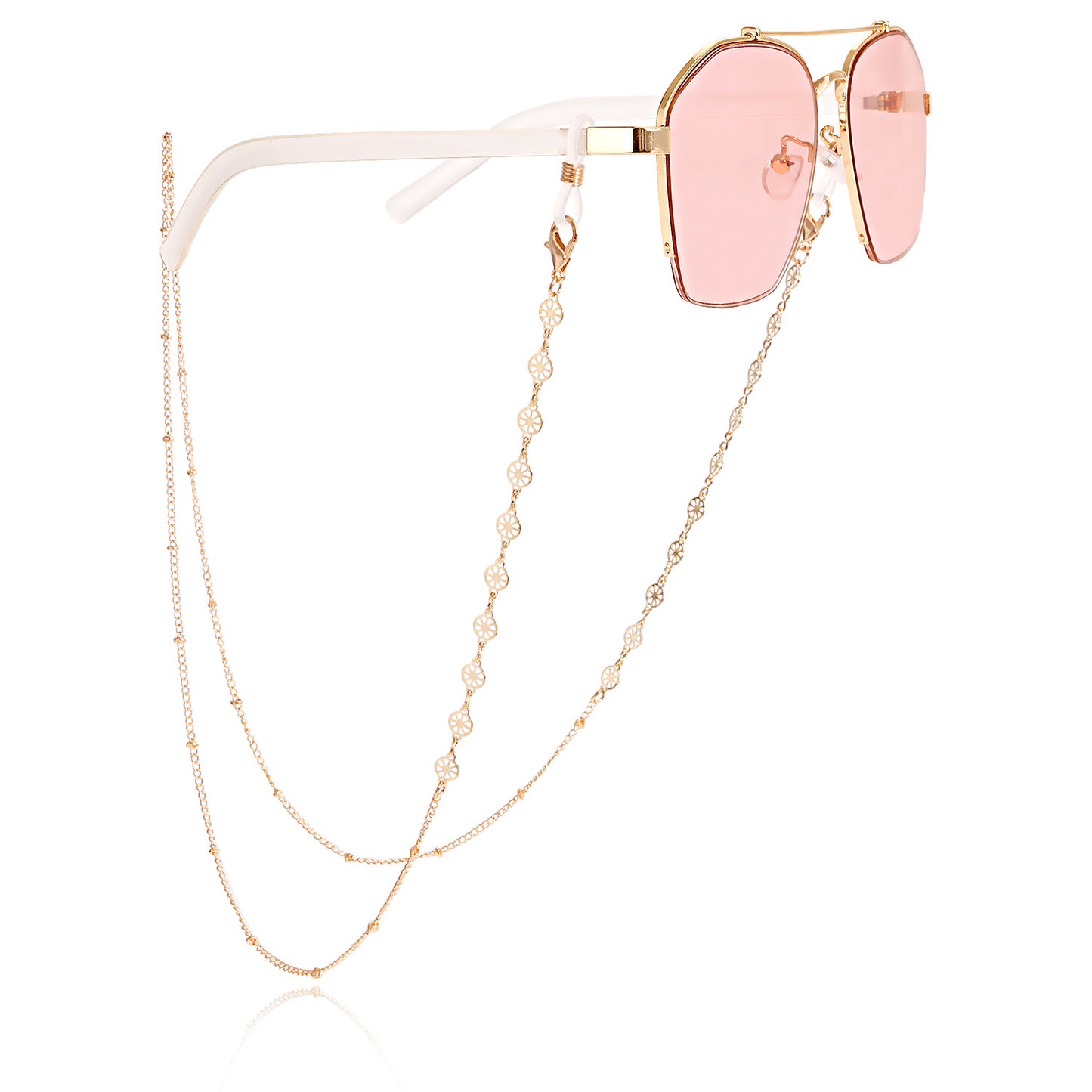 Mask hanging chain Glasses chain Butterfly aircraft chain Disc mask chain Peach heart metal glasses chain