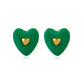 ins enamel drop oil inlaid love earrings fashion temperament niche design peach heart earrings simple earrings