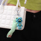 Cute lightning bear key pendant couple bag pendant key chain ins cartoon doll soft pottery key chain