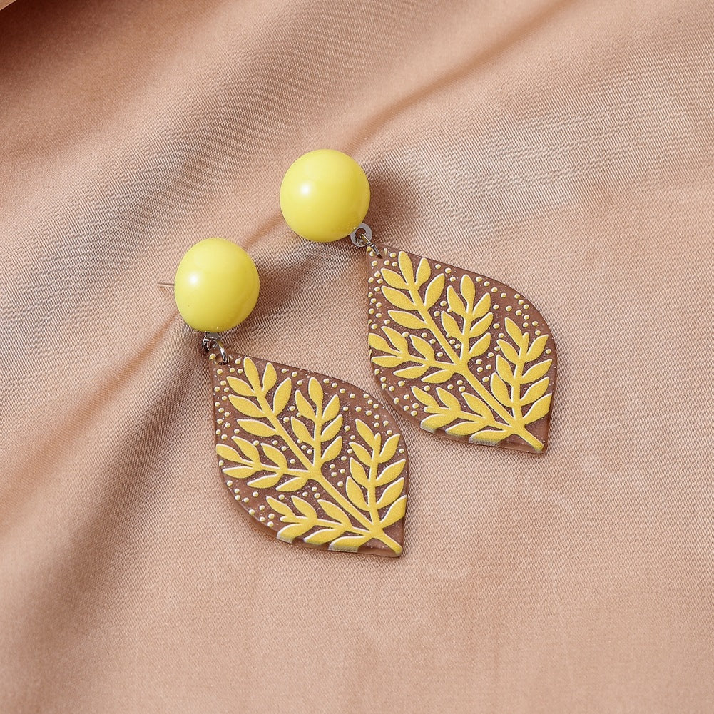 Geometric Acrylic Earrings 3D Printing Plants Flowers Animals Graffiti Earrings Creative Versatile Earrings