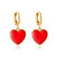 Retro Drip Oil Heart Earrings Female Fashion Simple Sweet Color Peach Heart Earrings Earrings Versatile Earrings