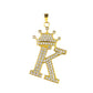 The same letter crown necklace copper micro-inlaid zircon clavicle chain punk hip-hop couple jewelry